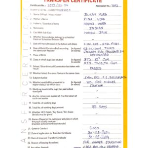 Transfer Certificate - Bright Campus & Bright International School