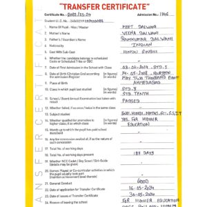 Transfer Certificate - Bright Campus & Bright International School