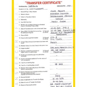 Transfer Certificate - Bright Campus & Bright International School