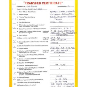 Transfer Certificate - Bright Campus & Bright International School