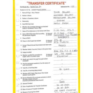 Transfer Certificate - Bright Campus & Bright International School