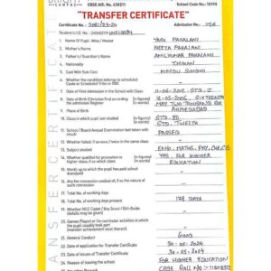 Transfer Certificate - Bright Campus & Bright International School