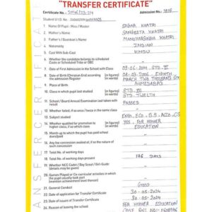 Transfer Certificate - Bright Campus & Bright International School