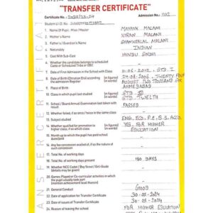 Transfer Certificate - Bright Campus & Bright International School