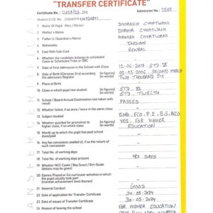 Transfer Certificate - Bright Campus & Bright International School