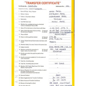 Transfer Certificate - Bright Campus & Bright International School