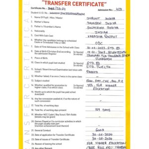 Transfer Certificate - Bright Campus & Bright International School