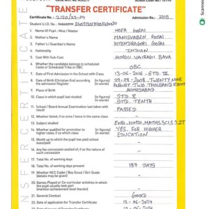 Transfer Certificate - Bright Campus & Bright International School