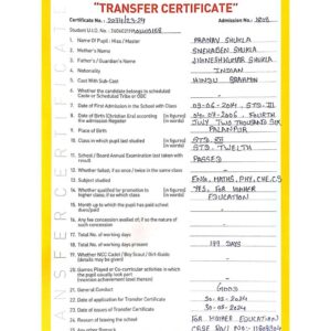 Transfer Certificate - Bright Campus & Bright International School