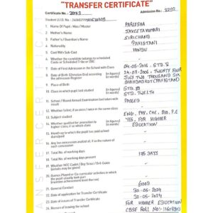 Transfer Certificate - Bright Campus & Bright International School